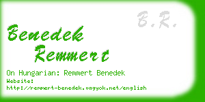 benedek remmert business card